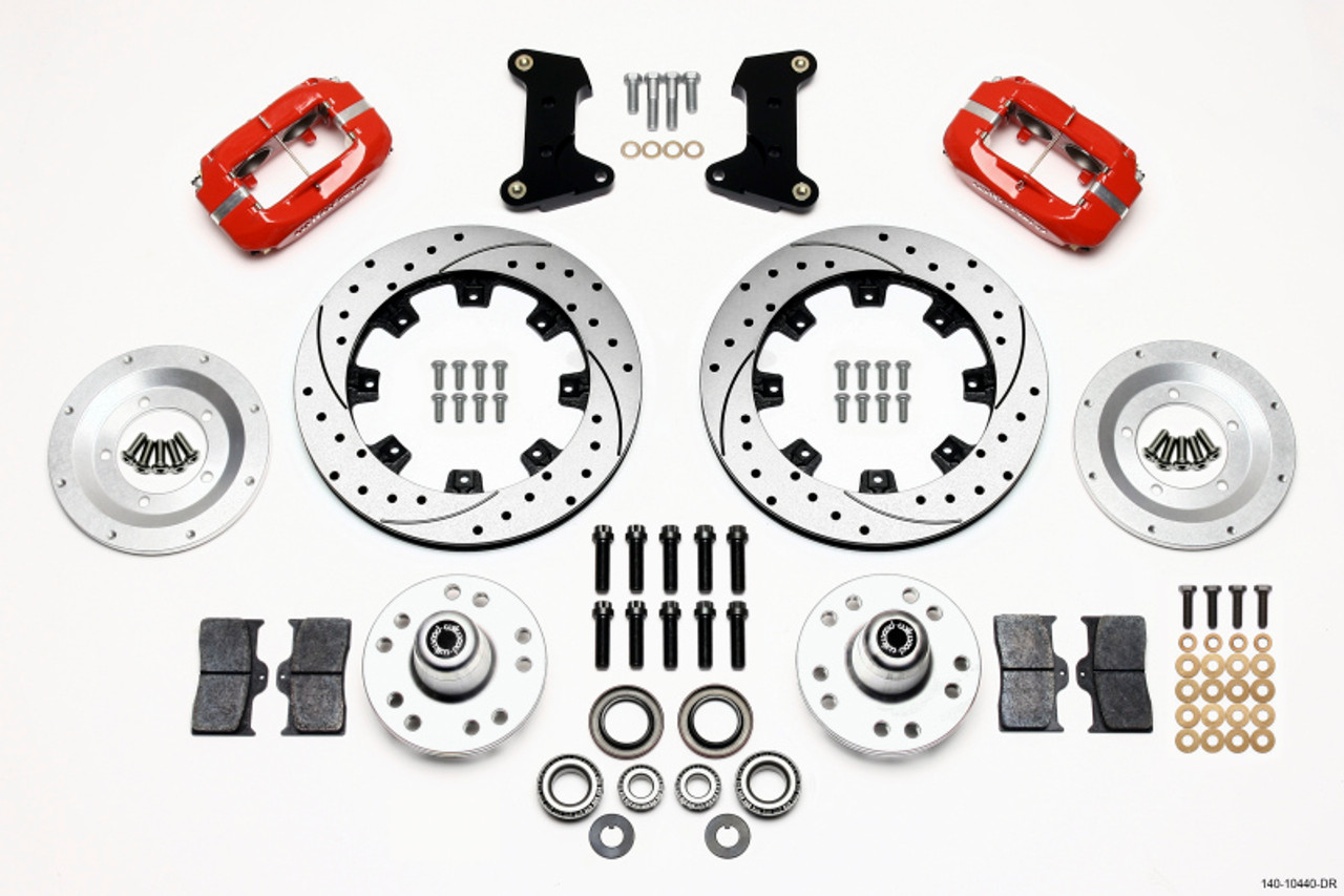 Wilwood Forged Dynalite Front Kit 12.19in Drilled Red 74-80 Pinto/Mustang II Disc Spindle only - 140-10440-DR