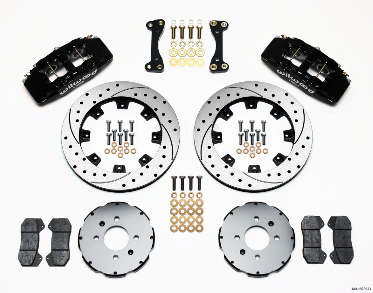 Wilwood Dynapro 6 Front Hat Kit 12.19in Drilled 90-99 Civic w/240 mm Disc - 140-10736-D