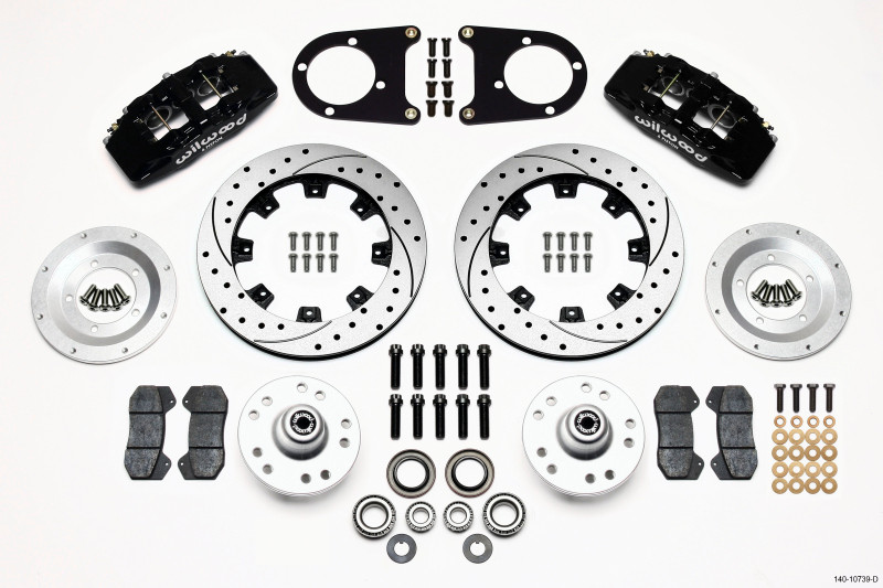 Wilwood Dynapro 6 Front Hub Kit 12.19in Drilled 37-48 Ford Psgr. Car Spindle - 140-10739-D