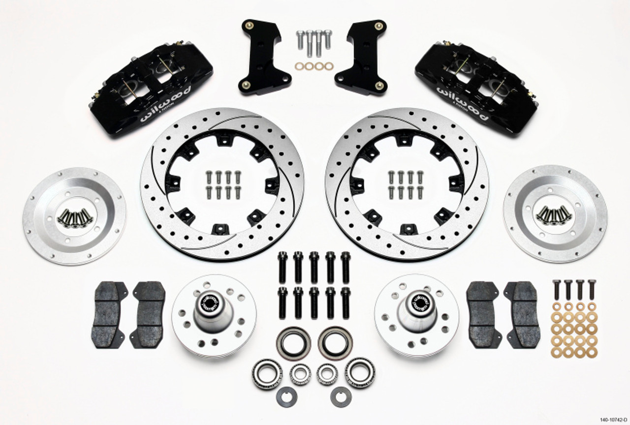 Wilwood Dynapro 6 Front Hub Kit 12.19in Drilled 74-80 Pinto/Mustang II Disc Spindle only - 140-10742-D