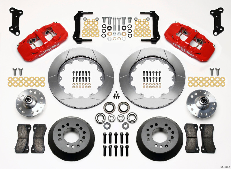 Wilwood AERO6 Front Hub Kit 14.00 Red 67-69 Camaro 64-72 Nova Chevelle - 140-10920-R