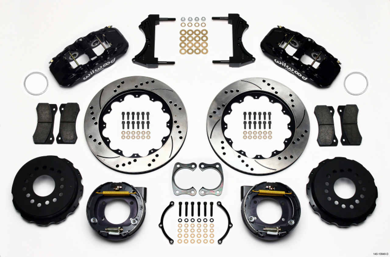 Wilwood AERO4 Rear P-Brake Kit 14.00in Drilled Big Ford New Style 2.50in Offset - 140-10948-D