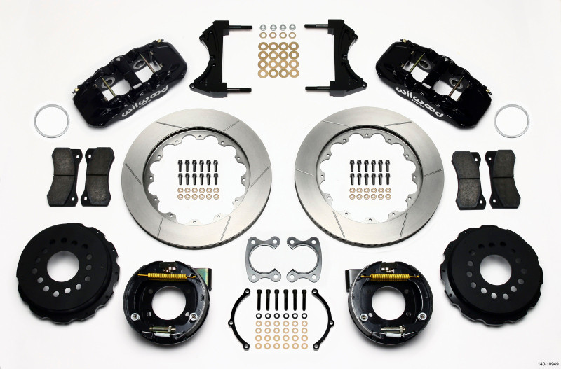 Wilwood AERO4 Rear P-Brake Kit 14.00in Small Ford 2.50in Offset - 140-10949