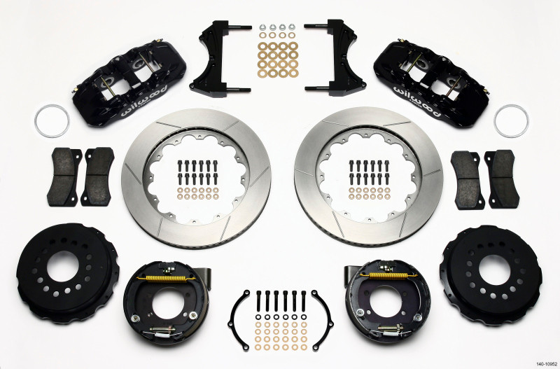 Wilwood AERO4 Rear P-Brake Kit 14.00in Ford 8.8 w/2.5in Offset-5 Lug - 140-10952