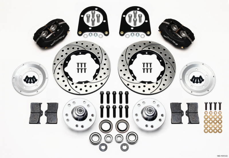 Wilwood Forged Dynalite Front Kit 11.00in Drilled 37-48 Ford Psgr. Car Spindle - 140-11013-D