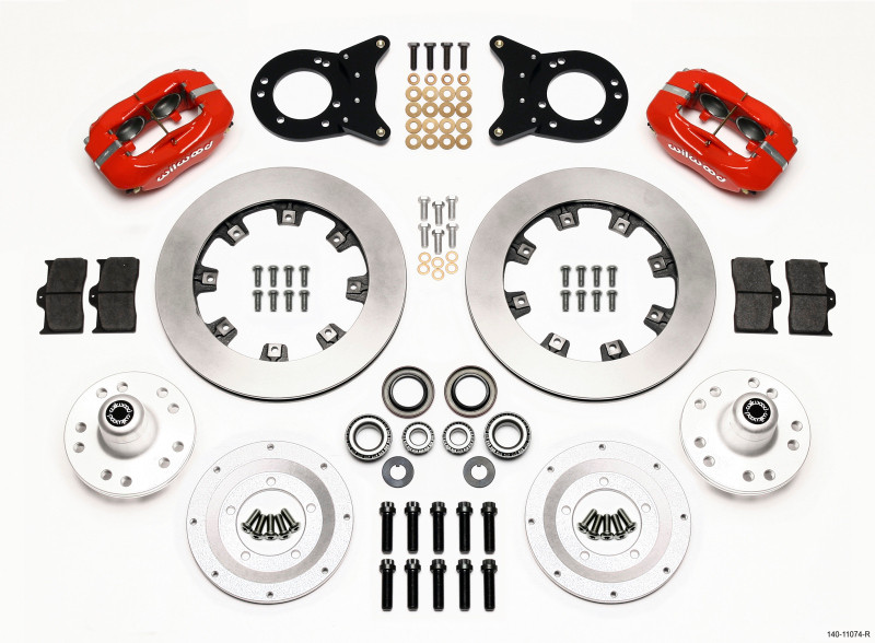 Wilwood Forged Dynalite Front Kit 12.19in Red 1970-1973 Mustang Disc & Drum Spindle - 140-11074-R