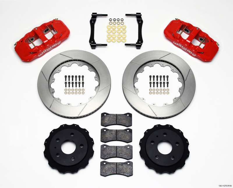 Wilwood AERO4 Rear Kit 14.25in Red 2010-2015 Camaro - 140-11270-R