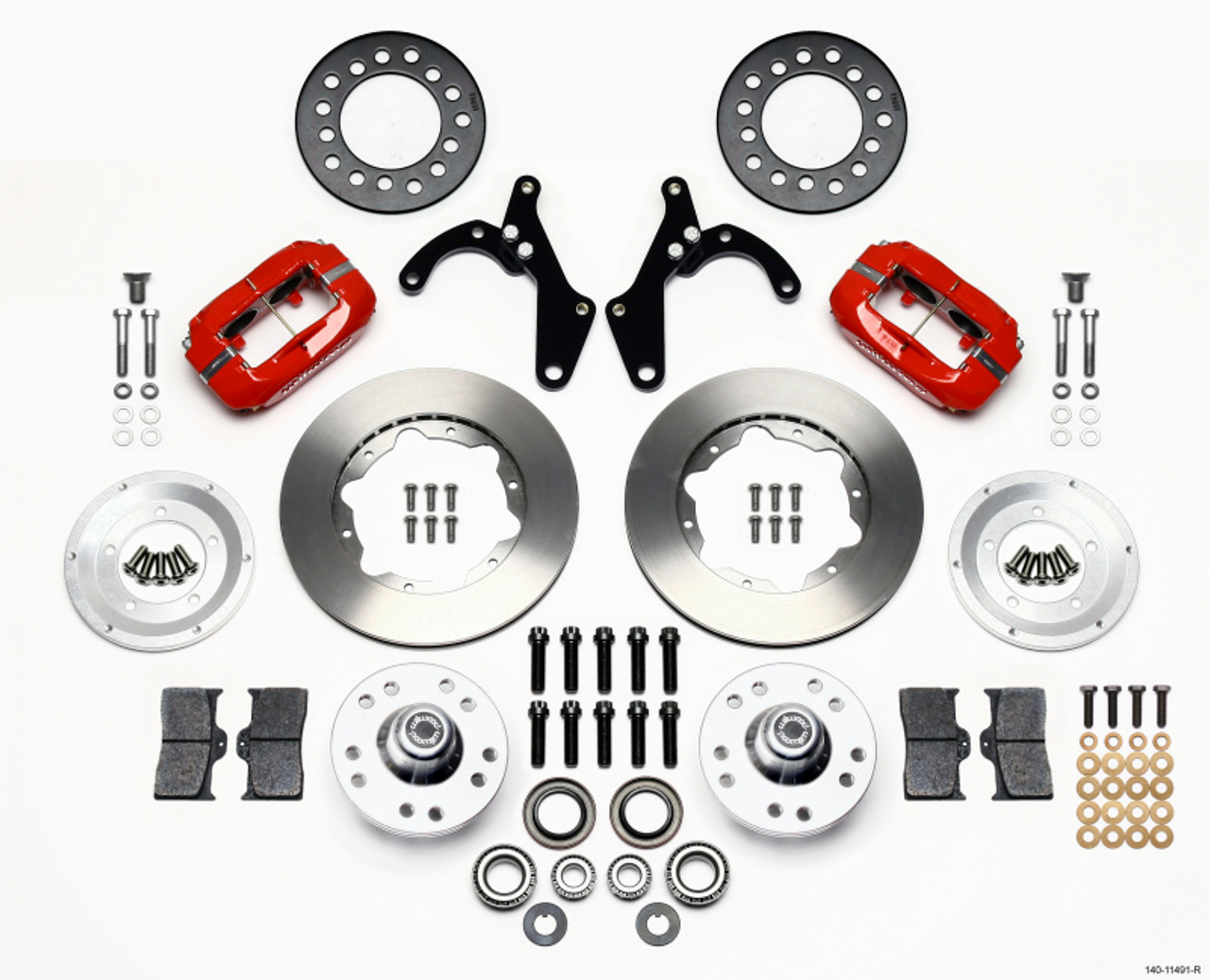 Wilwood Forged Dynalite Front Kit 11.00in Red 55-57 Chevy - 140-11491-R