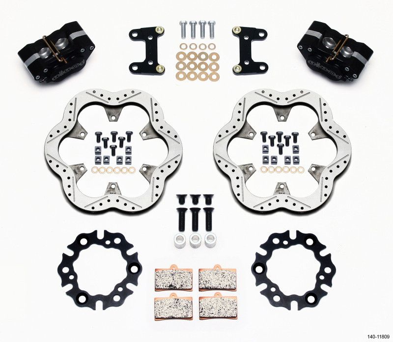 Wilwood GP320 Front Kit Top Mount 10.50in SuperAlloy Vntd Rtr Asph Midget - 140-11809