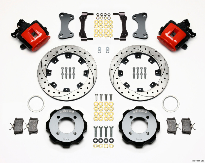 Wilwood Combination Parking Brake Rear Kit 11.75in Drilled Red 2011 Fiesta Rear - 140-11900-DR