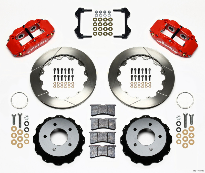 Wilwood Narrow Superlite 4R Rear Kit 12.88in Red 84-87 Corvette C4 - 140-11920-R