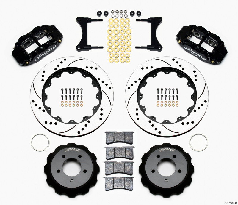 Wilwood Narrow Superlite 6R Front Hat Kit 14.00in Drilled 93-96 Mazda RX7 - 140-11964-D