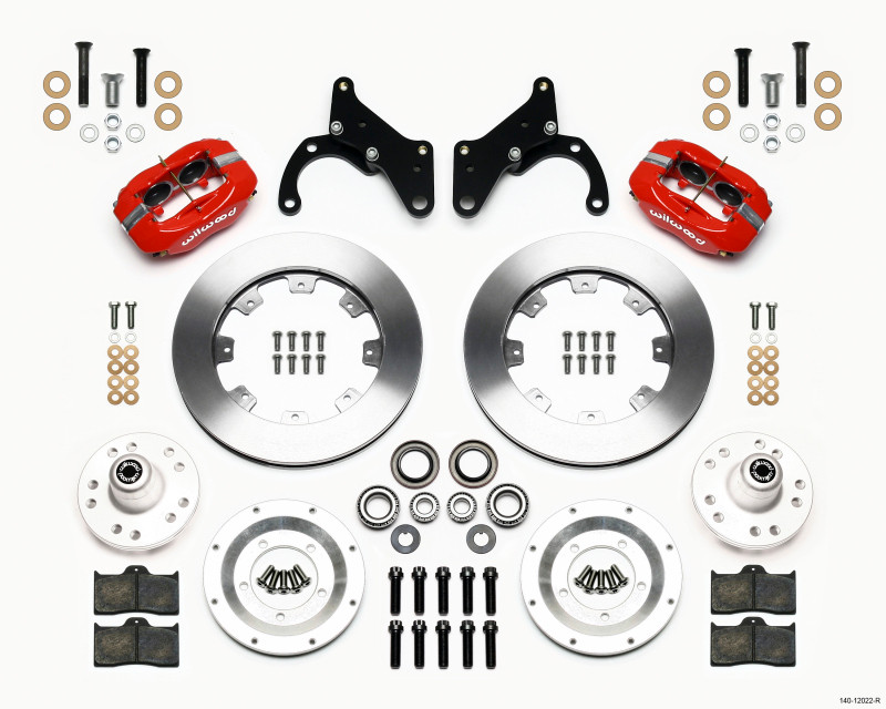 Wilwood Forged Dynalite Front Kit 12.19in Red 65-68 Chevy Impala -Drum Spindle - 140-12022-R