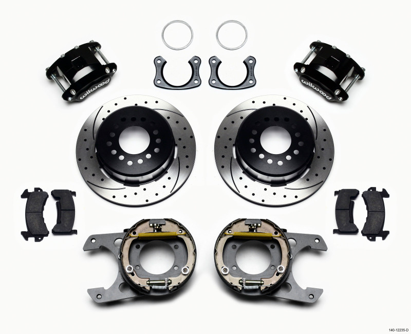Wilwood D154 P/S Park Brake Kit Drilled New Big Ford 2.50in Off Front Mount - 140-12235-D