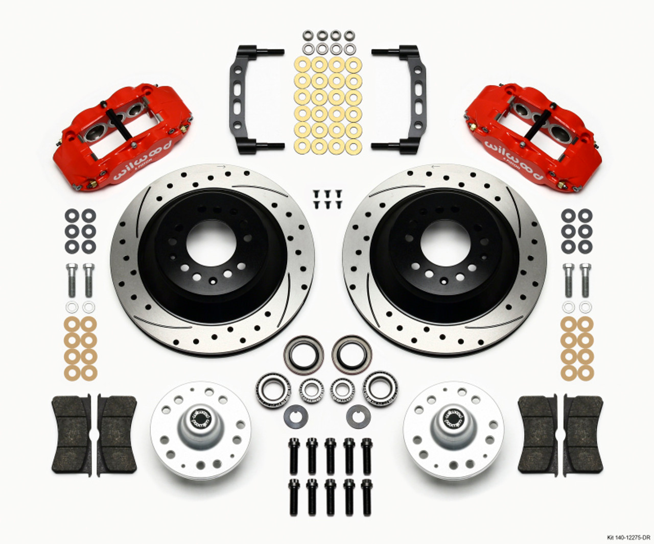 Wilwood Narrow Superlite 6R Front Hub & 1PC Rtr Kit 12.88in Dril -Red 74-80 Pinto/Mustang II - 140-12275-DR