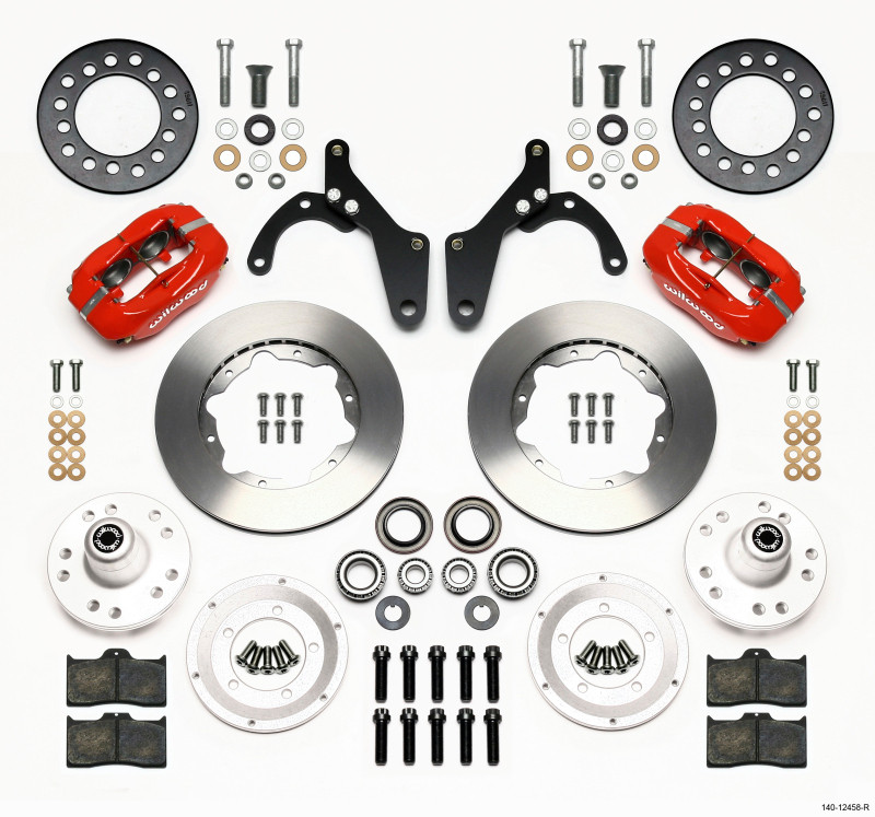 Wilwood Forged Dynalite Front Kit 11.00in Red 59-64 Chevy Impala / 63-64 Corvette - 140-12458-R