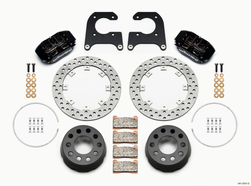Wilwood Dynapro Lug Mount Single Rear Dynamic Kit SA Drilled M-W/Lamb Ends .690in Studs - 140-12551-D