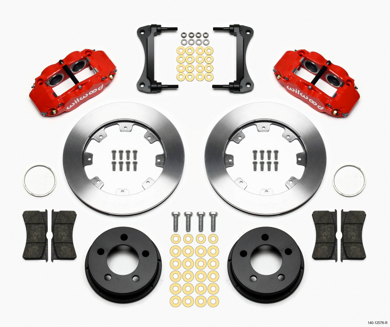 Wilwood Narrow Superlite 4R Front Kit 12.19in Drilled Red 87-89 Jeep YJ - 140-12576-R