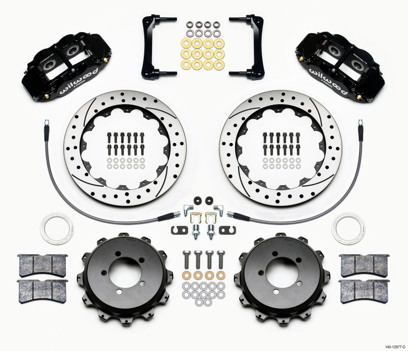 Wilwood Narrow Superlite 4R Rear Kit 12.88in Drilled 2008-2012 Subaru WRX w/Lines - 140-12877-D