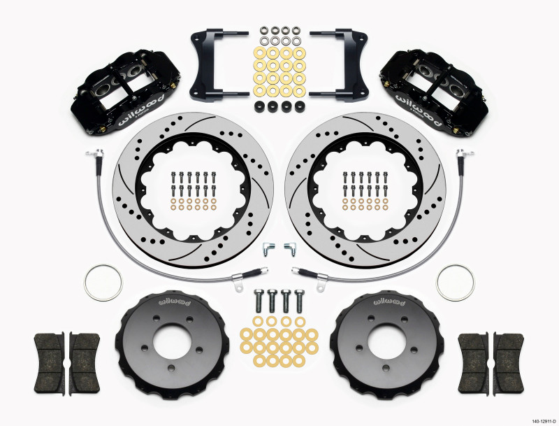 Wilwood Narrow Superlite 6R Front Hat Kit 14.00in Drilled 2005-Up Mazda Miata w/ Lines - 140-12911-D