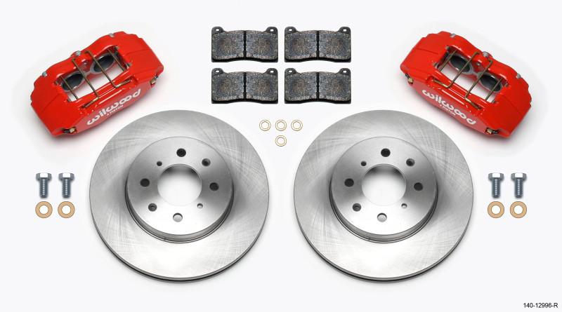 Wilwood DPHA Front Caliper & Rotor Kit Red Honda / Acura w/ 262mm OE Rotor - 140-12996-R