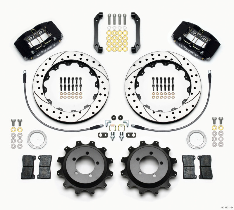 Wilwood Dynapro Radial Rear Kit 12.88in Drilled 2006-2007 Subaru WRX w/Lines - 140-13013-D