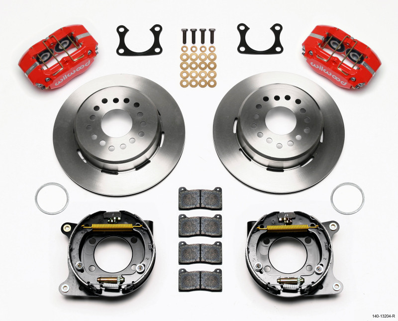 Wilwood Dynapro Dust-Boot P/S Park Brake Kit Red Big Ford 2.36in Offset - 140-13204-R