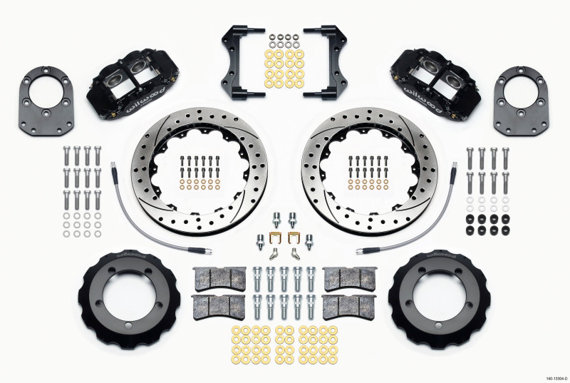 Wilwood Narrow Superlite 4R Front Hat Kit 12.88in Drilled 66-75 Ford Bronco Dana 30/44 w/Lines - 140-13304-D