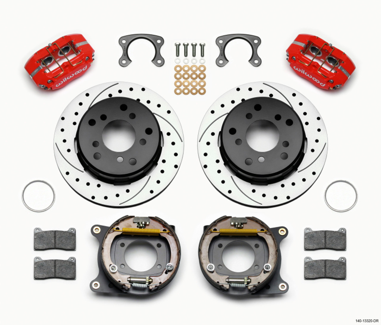 Wilwood Dynapro Lug Mount P/S P-B Kit Drilled-Red Small Ford 2.36in Off Bronco 5 x 5.50 - 140-13320-DR
