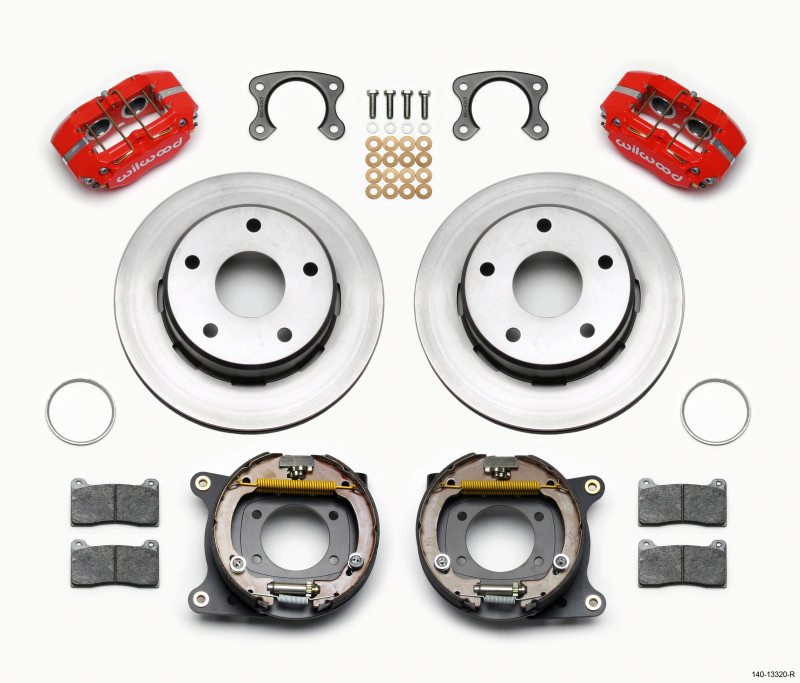 Wilwood Dynapro Lug Mount P/S Park Brake Kit Red Small Ford 2.36in Off Bronco 5 x 5.50 - 140-13320-R