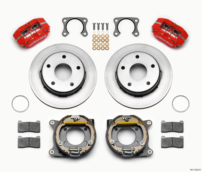 Wilwood Dynapro Lug Mount P/S Park Brake Kit Red Big Ford 2.36in Off Bronco 5 x 5.50 - 140-13322-R