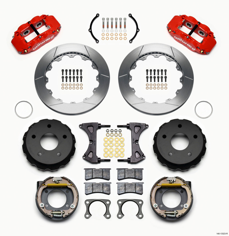 Wilwood Narrow Superlite 4R Rear P-Brk Kit 12.88in Red Big Ford 2.36in Off Bronco 5 x 5.50 - 140-13323-R