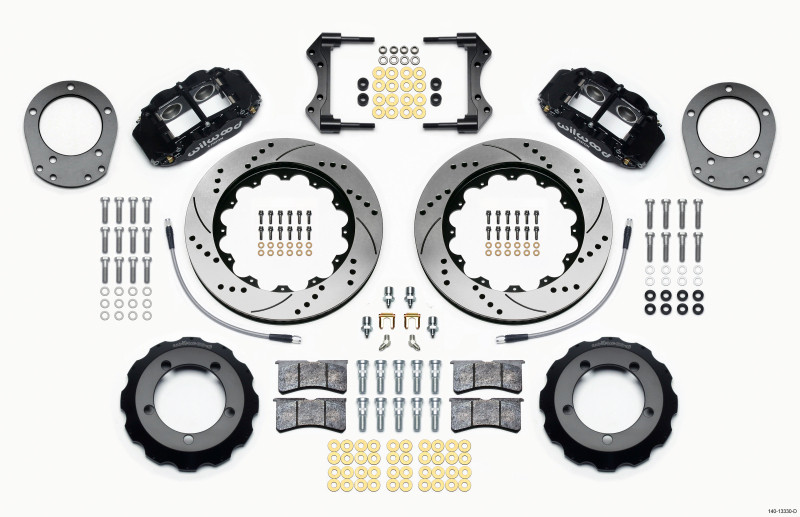 Wilwood Narrow Superlite 4R Front Hat Kit 14.00in Drilled 76-77 Ford Bronco Dana 44 w/Lines - 140-13330-D