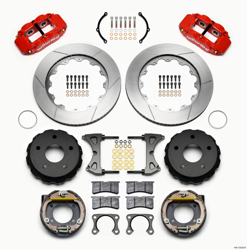 Wilwood Narrow Superlite 4R Rear P-Brk Kit 14.00in Red Big Ford 2.36in Off Bronco 5 x 5.50 - 140-13333-R