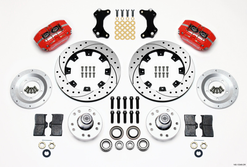 Wilwood Dynapro Dust-Boot Front Kit 12.19in Drilled-Red WWE ProSpindle - 140-13346-DR
