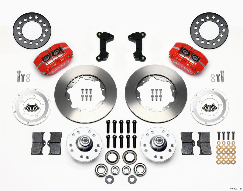 Wilwood Dynapro Dust-Boot Front Kit 11.00in Red 74-80 Pinto/Mustang II Disc Spindle only - 140-13377-R