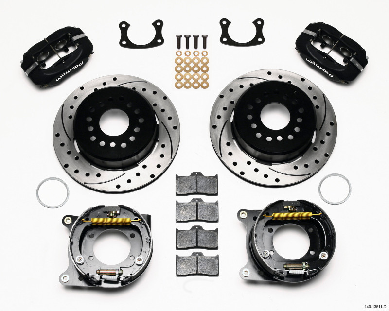 Wilwood Forged Dynalite P/S Park Brake Kit Drilled BOP Axle 2.75in Bearing 2.75 Offset - 140-13511-D