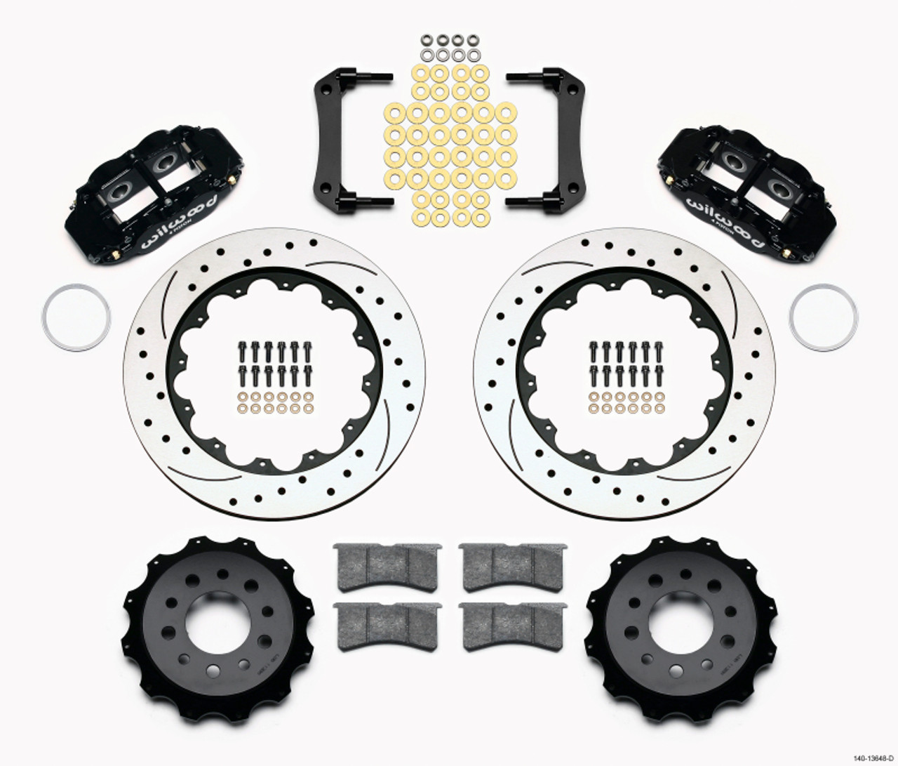 Wilwood Narrow Superlite 4R Rear Kit 14.00in Drilled Morrison Multilink IRS (2010-15 Camaro Based) - 140-13648-D
