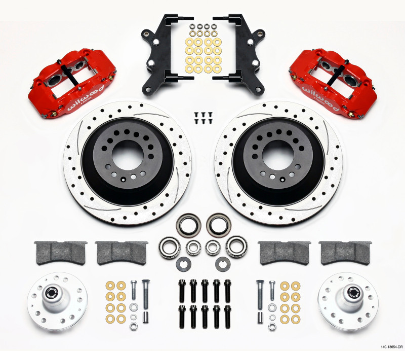 Wilwood Narrow Superlite 6R Front Hub & 1PC Rtr Kit 12.88in Dril -Red 60-68 Ford / Mercury Full Size - 140-13654-DR