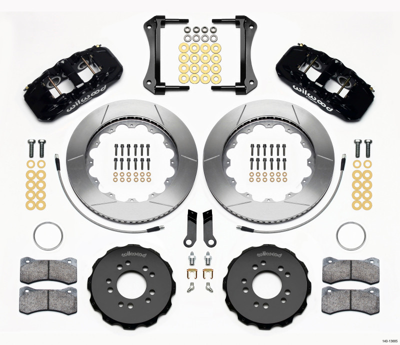Wilwood AERO6 Front Hat Kit 14.00 2005-2014 Mustang w/ BMR Suspn. w/Lines - 140-13685