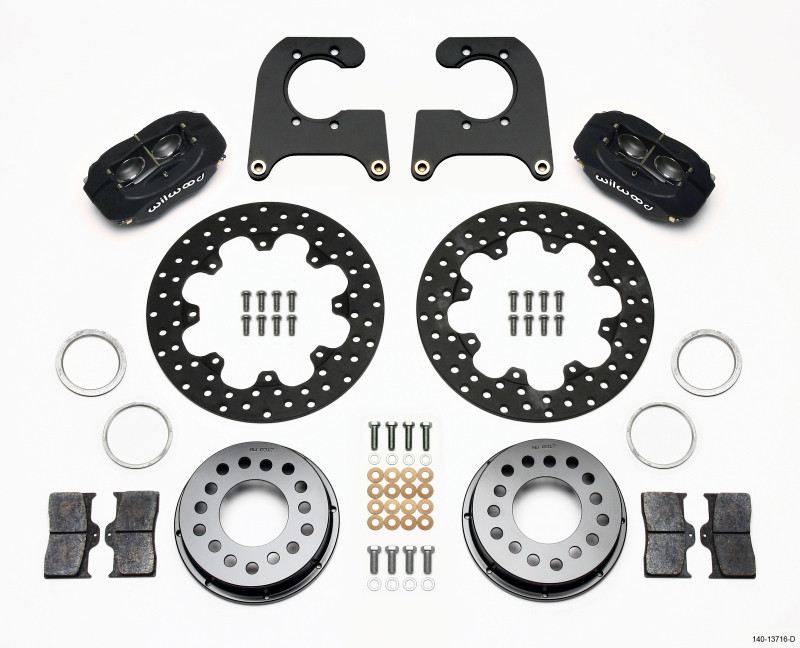Wilwood Forged Dynalite Rear Drag Kit Drilled Rotor Ford 8.8 Special w/2.50in Offset-5 Lug - 140-13716-D