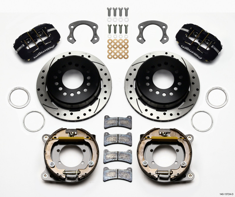 Wilwood Dynapro Low-Profile 11.00in P-Brake Kit Drilled Ford 8.8 Special w/2.50in Offset-5 Lug - 140-13724-D