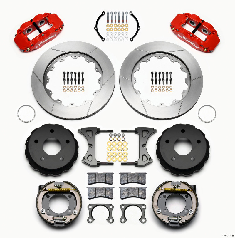 Wilwood Narrow Superlite 4R Rear P-Brk Kit 14.00in Red Big Ford 2.00in Off Bronco 5 x 5.50 - 140-13731-R