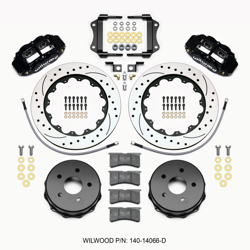 Wilwood Narrow Superlite 4R Rear Kit 14.00in Drilled 2007-up Jeep JK w/Lines - 140-14066-D
