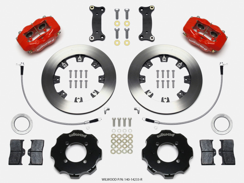 Wilwood Forged Dynalite Front Hat Kit 12.19in Red 2016-Up Mazda MX5 Miata w/ Lines - 140-14233-R