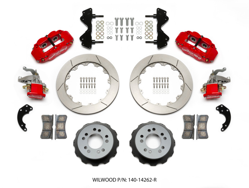 Wilwood Narrow Superlite 4R / MC4 Rear Kit 12.88 Red Currie Pro-Tour Unit Bearing Floater - 140-14262-R