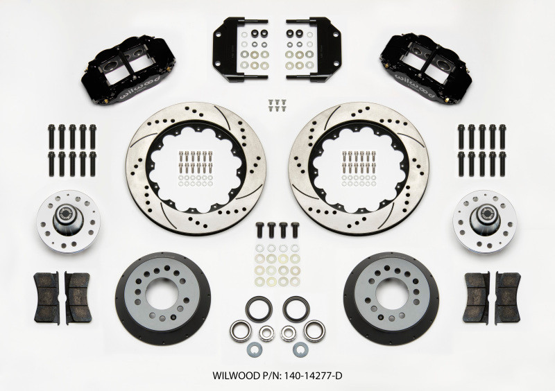 Wilwood Narrow Superlite 6R Front Hub Kit 14.00in Drilled Magnum Force Drop Spindle - 140-14277-D
