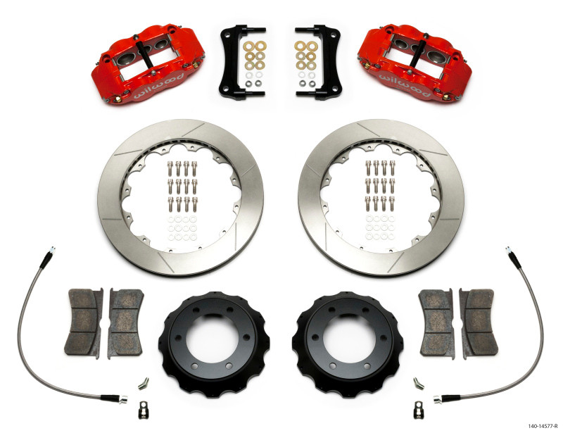 Wilwood Narrow Superlite Red 6R Front Kit 12.88in Slotted Rotor w/ Lines 05-15 Toyota Tacoma - 140-14577-R