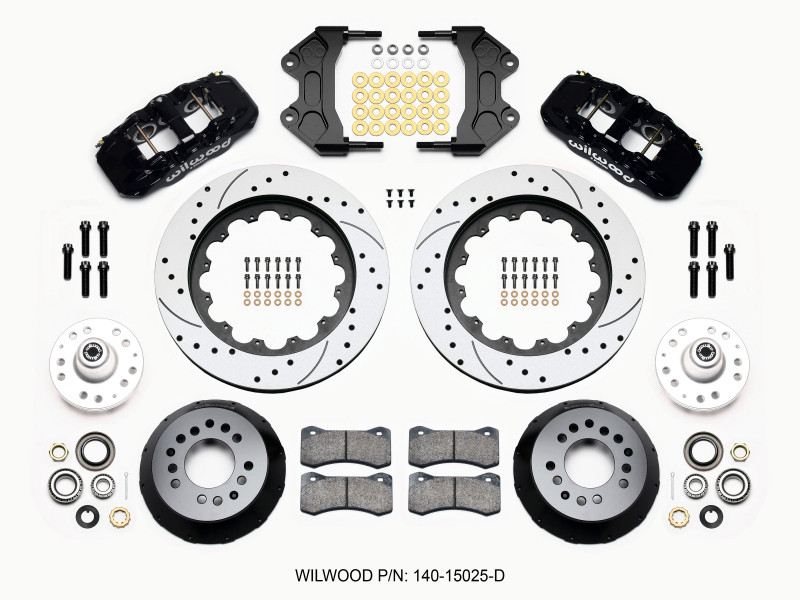 Wilwood AERO6 Front Hub Kit 15.00 Drilled WWE ProSpindle - 140-15025-D
