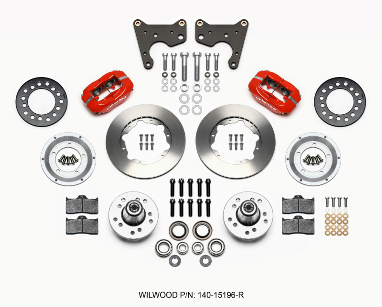 Wilwood Forged Dynalite Front Kit 11.00in Red 65-72 CDP C Body -Drum - 140-15196-R